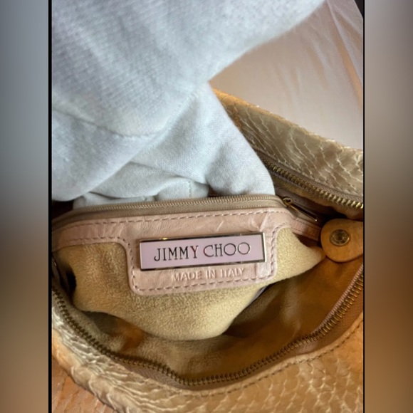 JIMMY CHOO TEXTURIZED LEATHER SINGLE HANDLE SATCHEL - Picture 4 of 4